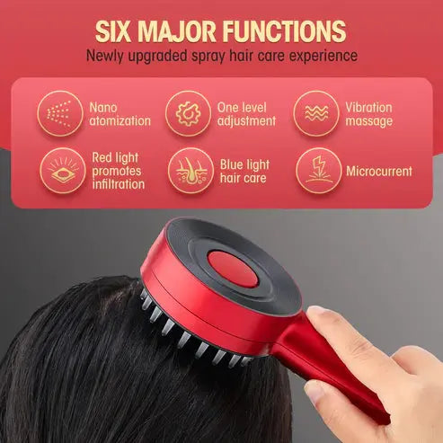 Electric Scalp Massager Comb – Microcurrent & LED Hair Care Device