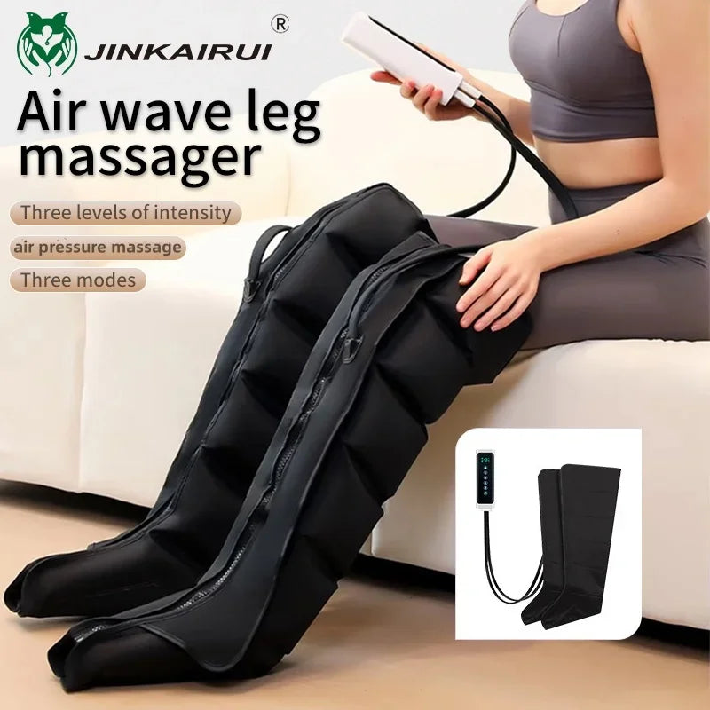 Air Compression Leg Massager Boots – Calf & Foot Massage, Remote Control