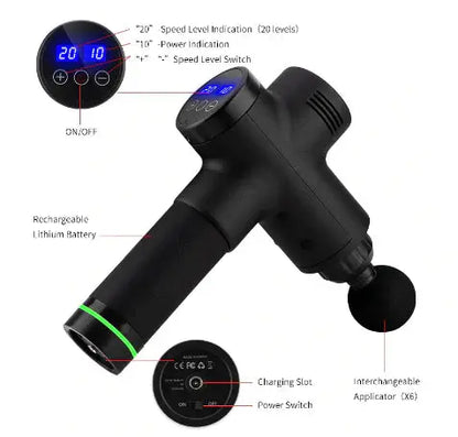 30 Level Massage Gun – Percussion Massager with 6 Heads