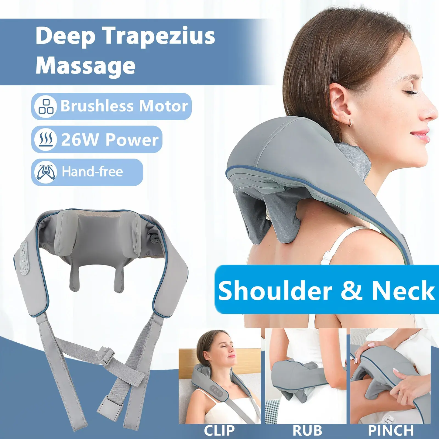 Neck & Shoulder Massager with Heat – Deep Tissue Electric Massager