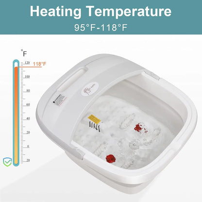 Collapsible Foot Bath Massager with Heat, Bubbles & Wireless Remote Control