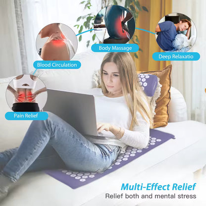 Acupressure Mat & Pillow Set – Cotton PVC Sponge