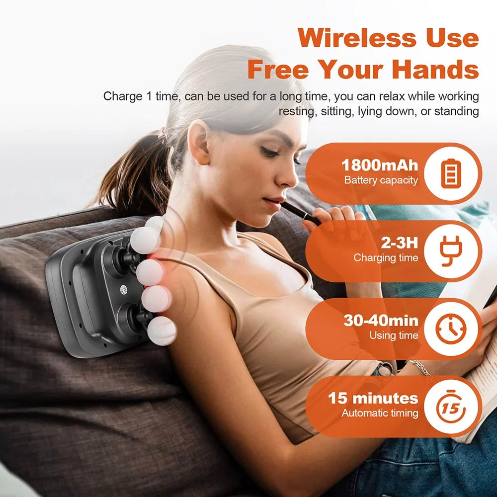 16-Head Fascia Massage Gun – High-Frequency Muscle Relief Massager