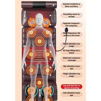Electric Full Body Massage Mattress with Heating & Hand Control
