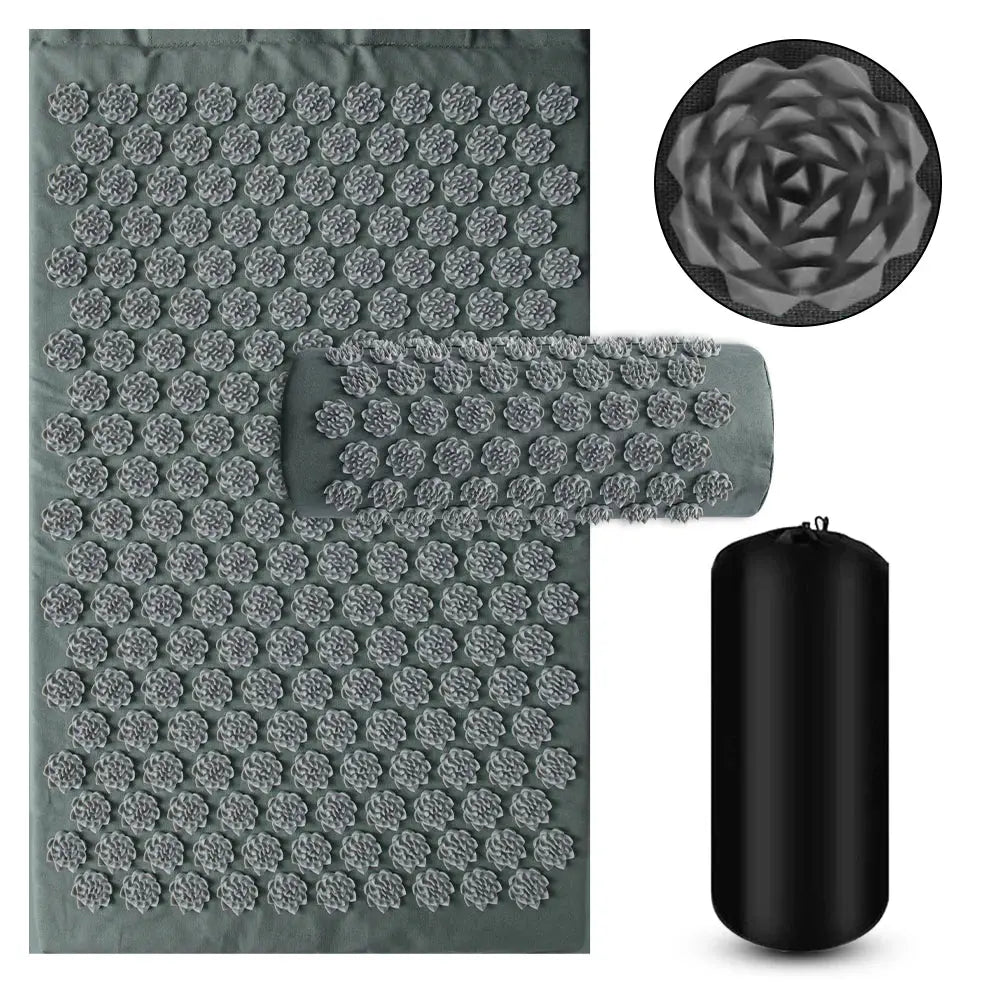 Acupressure Mat & Pillow Set – Cotton PVC Sponge