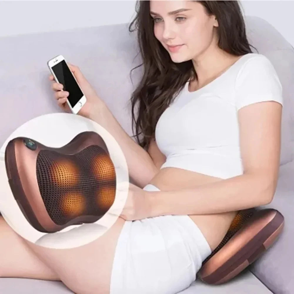 Electric Neck & Shoulder Massage Pillow – Kneading Comfort for Neck & Back