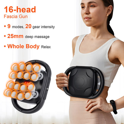 16-Head Fascia Massage Gun – High-Frequency Muscle Relief Massager