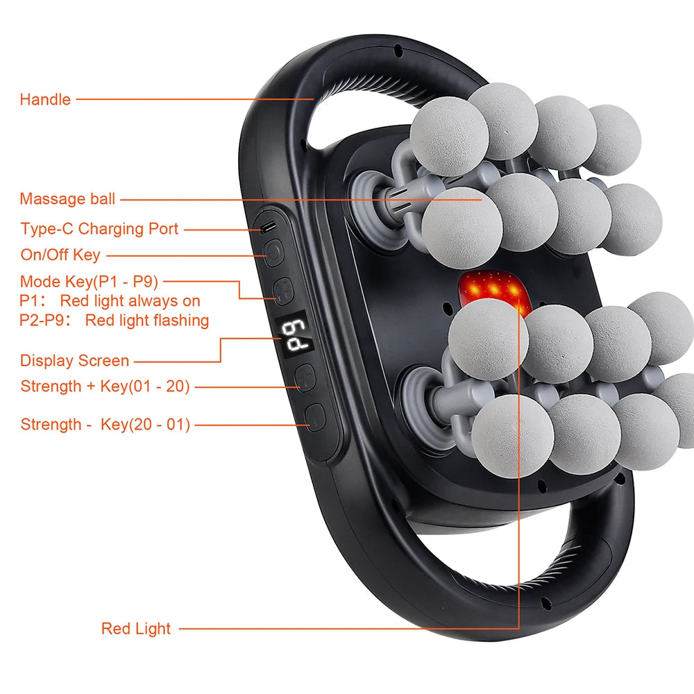16-Head Fascia Massage Gun – High-Frequency Muscle Relief Massager