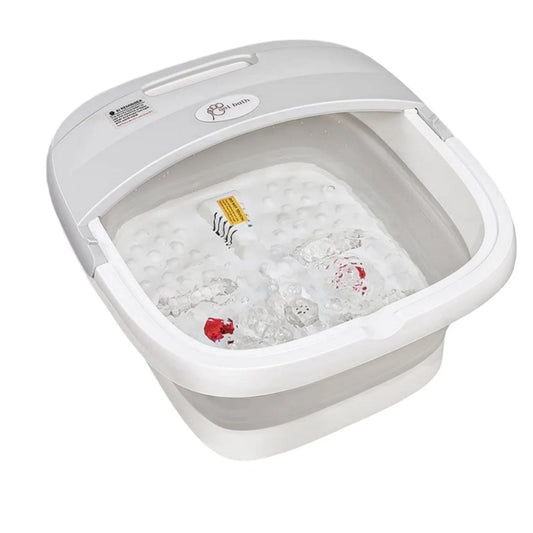 Collapsible Foot Bath Massager with Heat, Bubbles & Wireless Remote Control