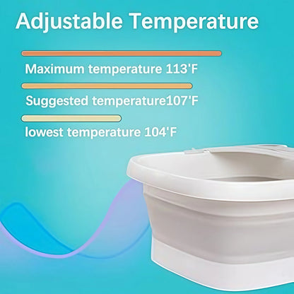 Collapsible Foot Bath Massager with Heat, Bubbles & Wireless Remote Control