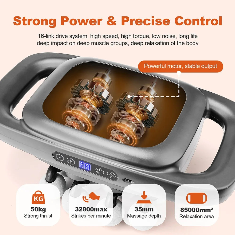 16-Head Fascia Massage Gun – High-Frequency Muscle Relief Massager