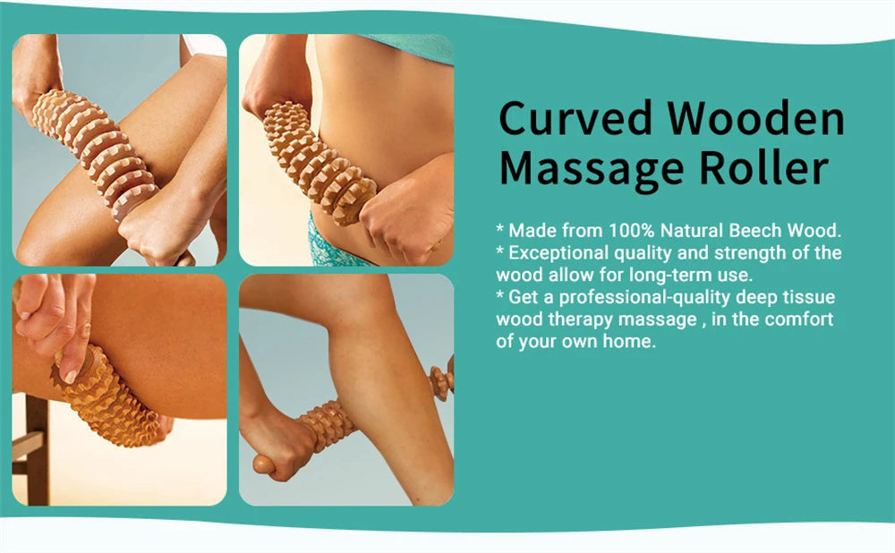 Curved Wooden Massage Roller
