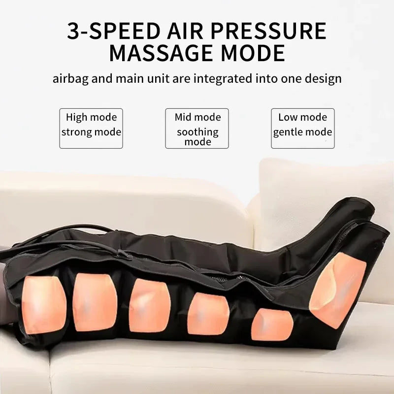 Air Compression Leg Massager Boots – Calf & Foot Massage, Remote Control
