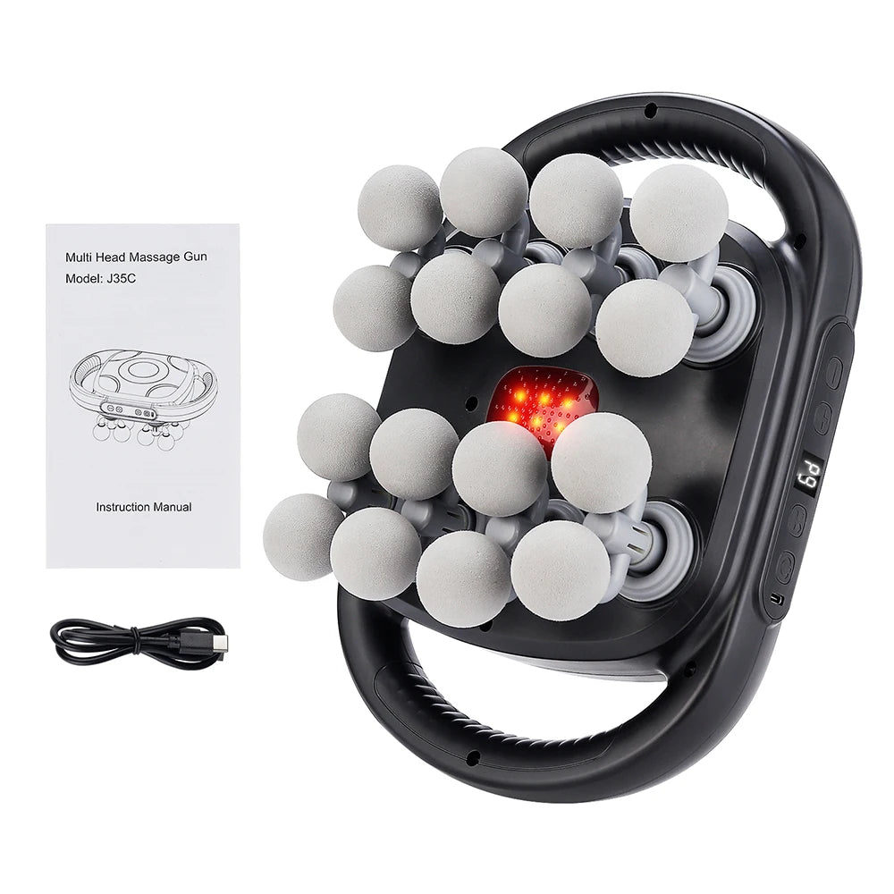 16-Head Fascia Massage Gun – High-Frequency Muscle Relief Massager