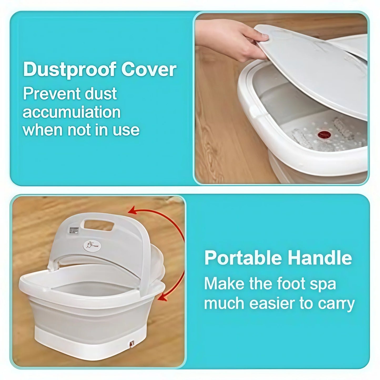 Collapsible Foot Bath Massager with Heat, Bubbles & Wireless Remote Control