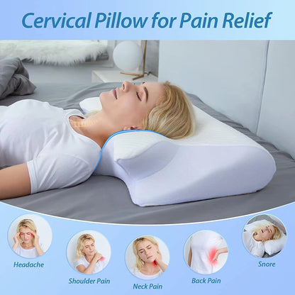 2-in-1 Memory Foam Cervical Pillow – Ergonomic Contour Neck Support