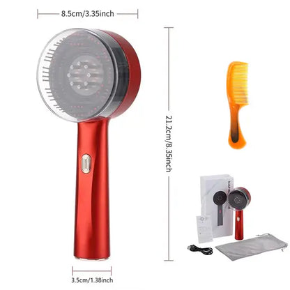 Electric Scalp Massager Comb – Microcurrent & LED Hair Care Device