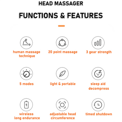 20-Head Vibrating Scalp Massager – Orange Red-Light Octopus Scratcher